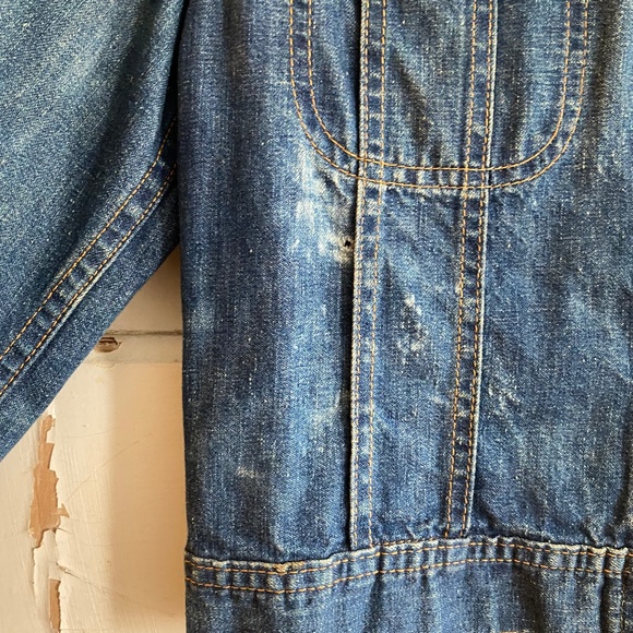 Vintage 70’s LEE RIDERS Distressed Denim Jacket Embroidery (imogene + willie) - Picture 5 of 8